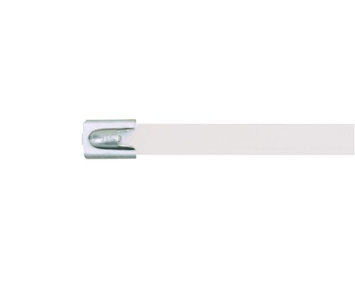 Panduit 14" 250lb Fully Coated White Polyester 316 Pan-Steel Stainless Steel Cable Ties 50/bag Part #MLTFC4H-LP316WH