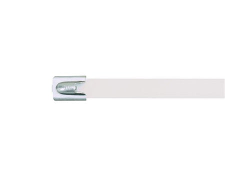 Panduit 14" 250lb Fully Coated White Polyester 316 Pan-Steel Stainless Steel Cable Ties 50/bag Part #MLTFC4H-LP316WH