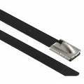 Panduit 14" 250lb Fully Coated Black Polyester 316 Pan-Steel Stainless Steel Cable Ties 50/bag Part #MLTFC4H-LP316