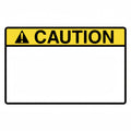 HellermannTyton 596-00427 Pre-Printed Header Label, CAUTION, 6.0" x 4.0", PET, Yellow, 250/roll