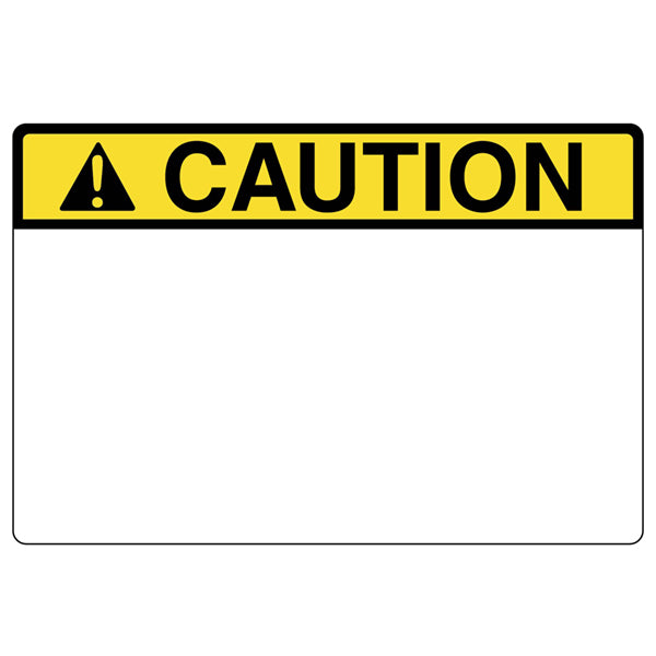 HellermannTyton 596-00427 Pre-Printed Header Label, CAUTION, 6.0" x 4.0", PET, Yellow, 250/roll
