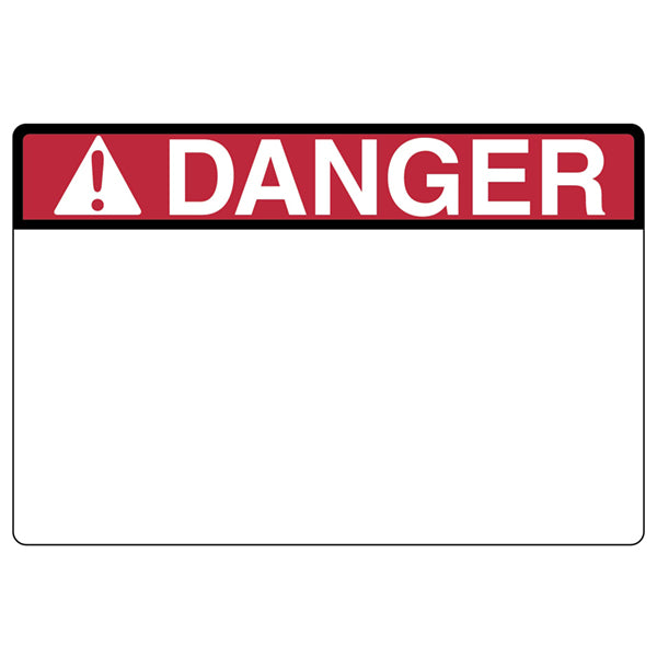 HellermannTyton 596-00424 Pre-Printed Header Label, DANGER, 3.0" x 2.0", PET, Red, 250/roll