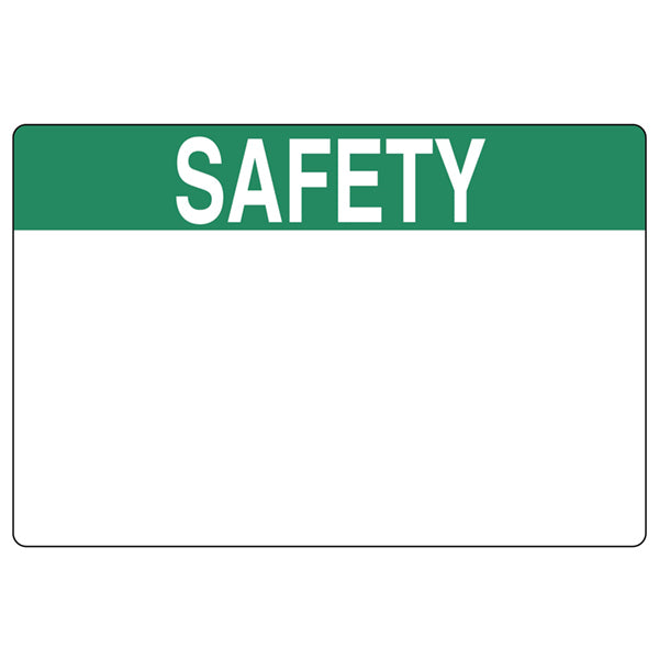 HellermannTyton 596-00372 Pre-Printed Header Label, SAFETY, 3.0" x 2.0", PET, Green, 250/roll