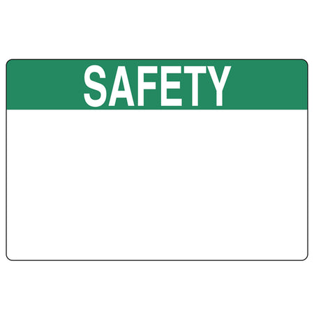 HellermannTyton 596-00372 Pre-Printed Header Label, SAFETY, 3.0" x 2.0", PET, Green, 250/roll