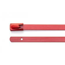 Red Polyester Coated 316 Stainless Steel Cable Ties
