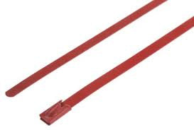 Red Polyester Coated 316 Stainless Steel Cable Ties