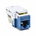 HellermannTyton RJ45FC5EB-BLU Category 5e Modular Keystone Jack Bulk Pack, Plenum Rated, Blue, 50/box