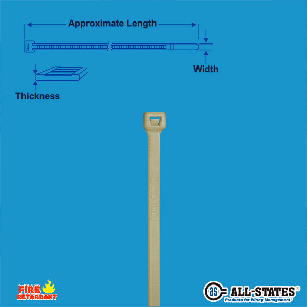 15" 50lb Fire Retardant Cable Ties 100/bag Part #FR15-50-C