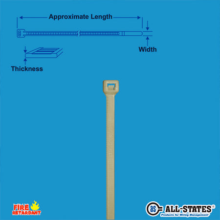 15" 50lb Fire Retardant Cable Ties 100/bag Part #FR15-50-C