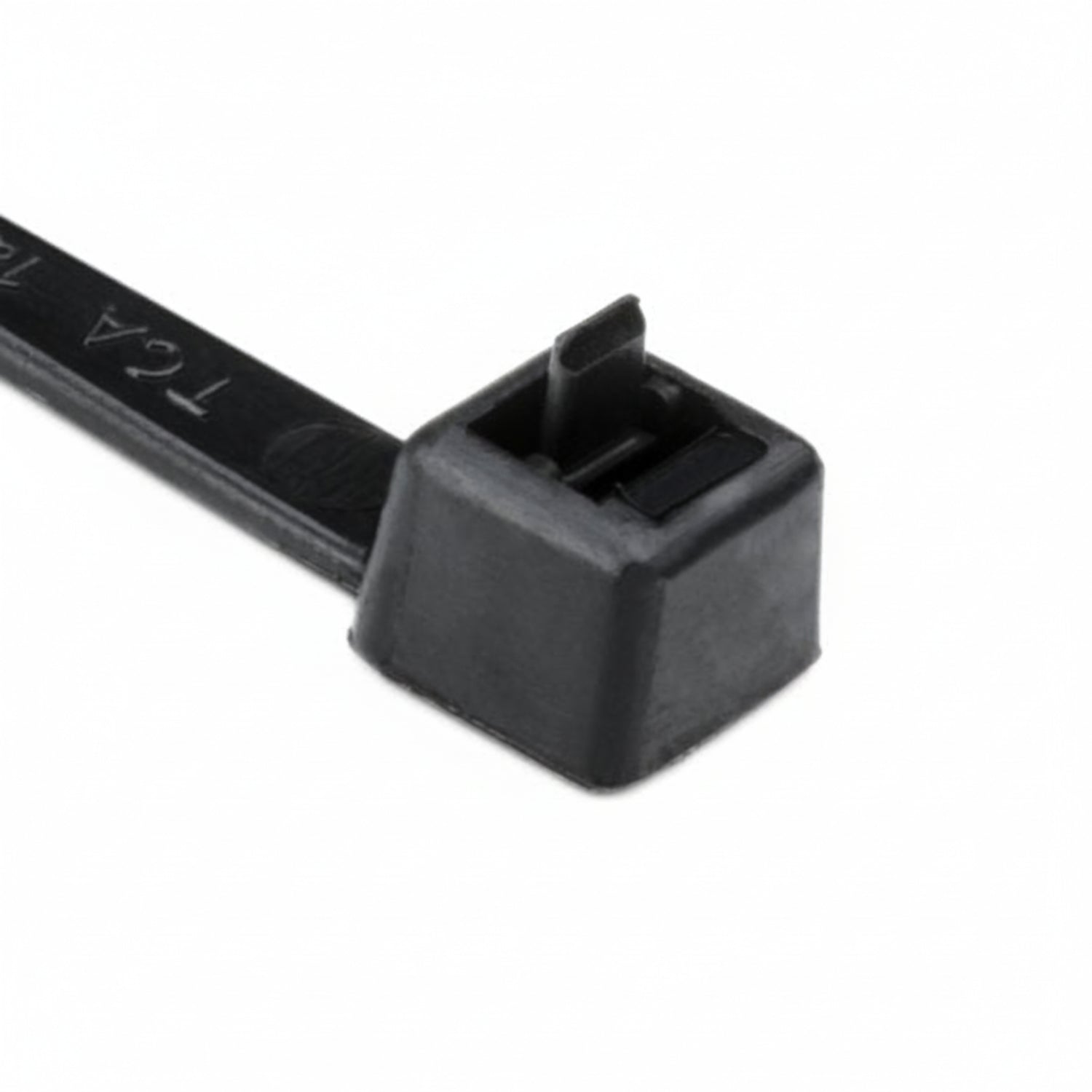 HellermannTyton RT50S0C2 Releasable Cable Tie, Release Tab, 6.5" Long, 50 lb Tensile Strength, PA66, Black, 100/pkg