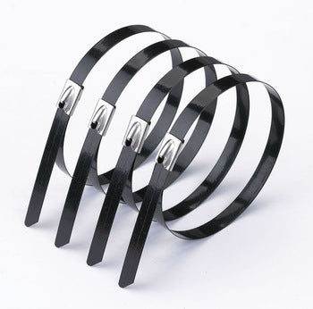 Panduit 14" 250lb Fully Coated Red Polyester 316 Pan-Steel Stainless Steel Cable Ties 50/bag Part #MLTFC4H-LP316RD