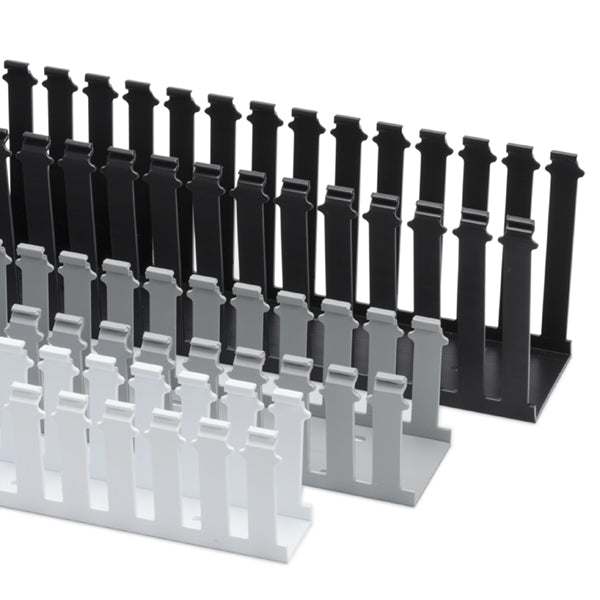 HellermannTyton 181-15204 Slotted Wall Wiring Duct, No Mounting Holes, 1.5" X 2", PVC, Black, 120ft/Carton