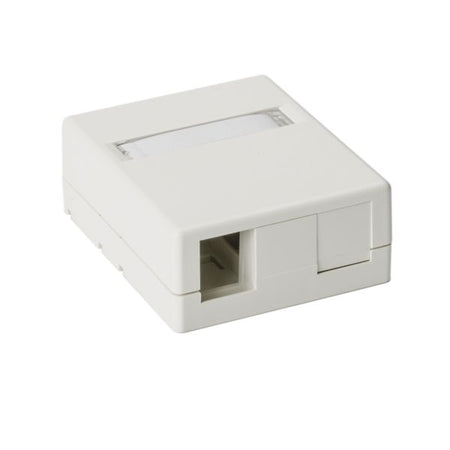 HellermannTyton SMBDUAL-FW Surface Mount Box, Plenum Rated, 2-Port, 2.32" x 1.10" x 2.78", PVC, Office White, 1/pkg