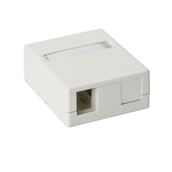 HellermannTyton SMBDUAL-FW Surface Mount Box, Plenum Rated, 2-Port, 2.32" x 1.10" x 2.78", PVC, Office White, 1/pkg