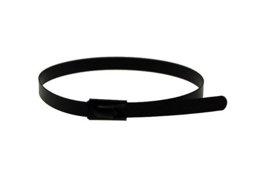 6" 300lb - Black Polyester Coated 316 Stainless Steel Cable Ties Part #SSPCoated6-HD 100/bag