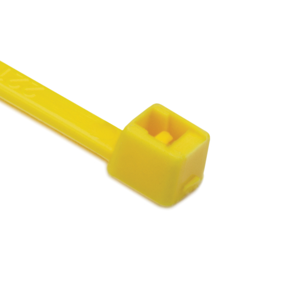HellermannTyton T18L4M4 Standard Cable Tie, 8" Long, UL Rated, 18lb Tensile Strength, PA66, Yellow, 1000/pkg