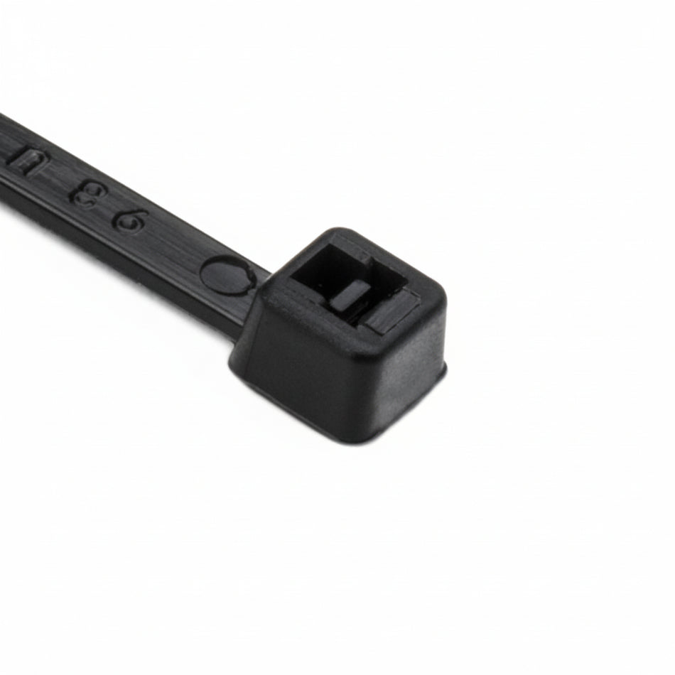 HellermannTyton T18R0HSC2 High-Temp Cable Tie, 4" Long, UL Rated, 18lb Tensile Strength, PA66HS,UV Black, 100/pkg