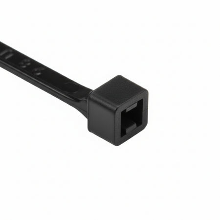 HellermannTyton T18R0VOC2 Flame-Retardant Cable Tie, 4" Long, UL Rated, 18lb Tensile Strength, PA66V0, Black, 100/pkg