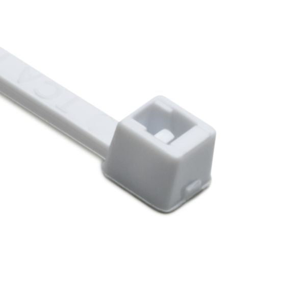 HellermannTyton T18R10M4 Standard Cable Tie, 4" Long, UL Rated, 18lb Tensile Strength, PA66, White, 1000/pkg