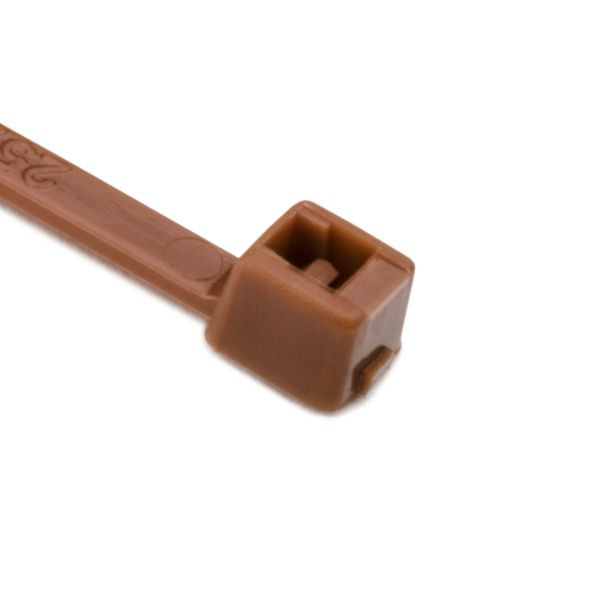 HellermannTyton T18R1M4 Standard Cable Tie, 4" Long, UL Rated, 18lb Tensile Strength, PA66, Brown, 1000/pkg