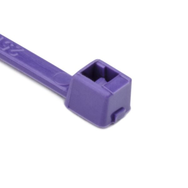 HellermannTyton T18R7M4 Standard Cable Tie, 4" Long, UL Rated, 18lb Tensile Strength, PA66, Purple, 1000/pkg