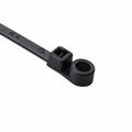 HellermannTyton T30MR0M4 Screw-Mount Cable Tie, 6.3" Long, #8 Screw, 1.3" Max Bundle Dia, 30lb, PA66, Black, 1000/pkg