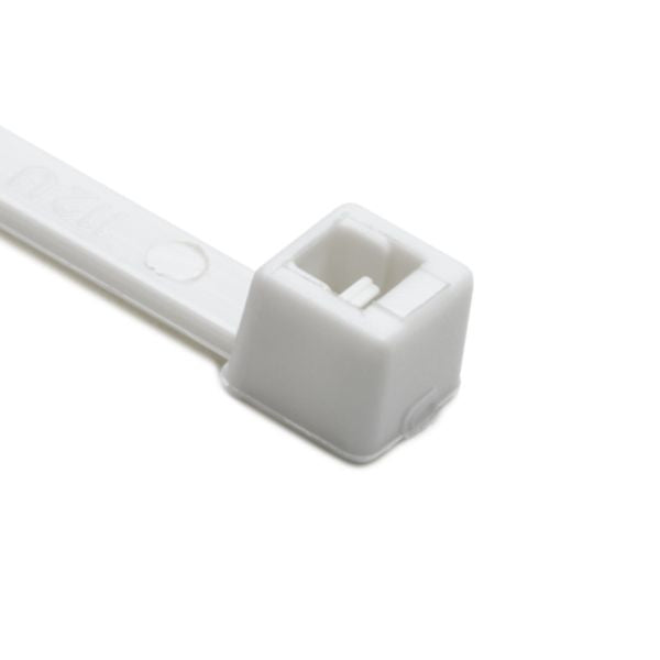 HellermannTyton T30R10C2 Standard Cable Tie, 5.8" Long, UL Rated, 30lb Tensile Strength, PA66, White, 100/pkg