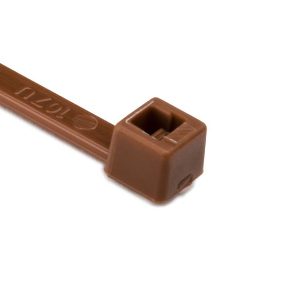HellermannTyton T30R1C2 Standard Cable Tie, 5.8" Long, UL Rated, 30lb Tensile Strength, PA66, Brown, 100/pkg