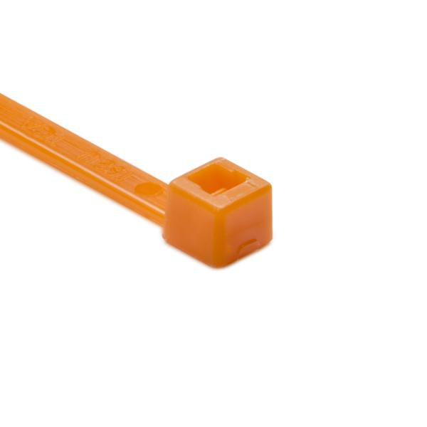 HellermannTyton T30R3C2 Standard Cable Tie, 5.8" Long, UL Rated, 30lb Tensile Strength, PA66, Orange, 100/pkg