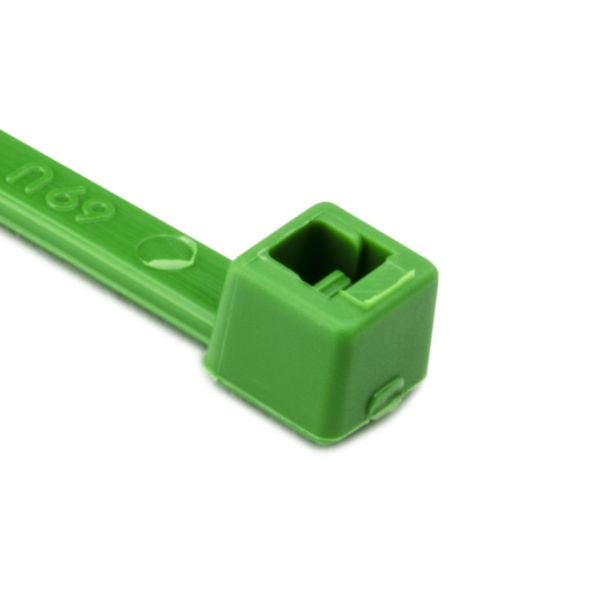 HellermannTyton T30R5C2 Standard Cable Tie, 5.8" Long, UL Rated, 30lb Tensile Strength, PA66, Green, 100/pkg