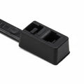 HellermannTyton T50IDH0HSM4 Double-Head Cable Tie, 12" Long, 50lb Tensile Strength, PA66HS, Black, 1000/pkg