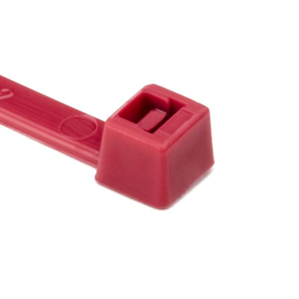 HellermannTyton T50L2M4 Standard Cable Tie, 15.35" Long, UL Rated, 50lb Tensile Strength, PA66, Red, 1000/pkg