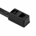 HellermannTyton T50LDH0UVC2 Double-Head Cable Tie, 15.6" Long, 50lb Tensile Strength, PA66UV, Black, 100/pkg