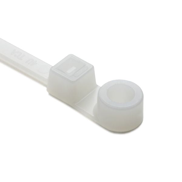 HellermannTyton T50MI9C2 Screw-Mount Cable Tie, 12.4" Long, #10 Screw, 3.4" Max Bundle Dia, 50lb, PA66, Natural, 100/pkg