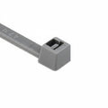 HellermannTyton T50R8C2 Standard Cable Tie, 8" Long, UL Rated, 50lb Tensile Strength, PA66, Gray, 100/pkg