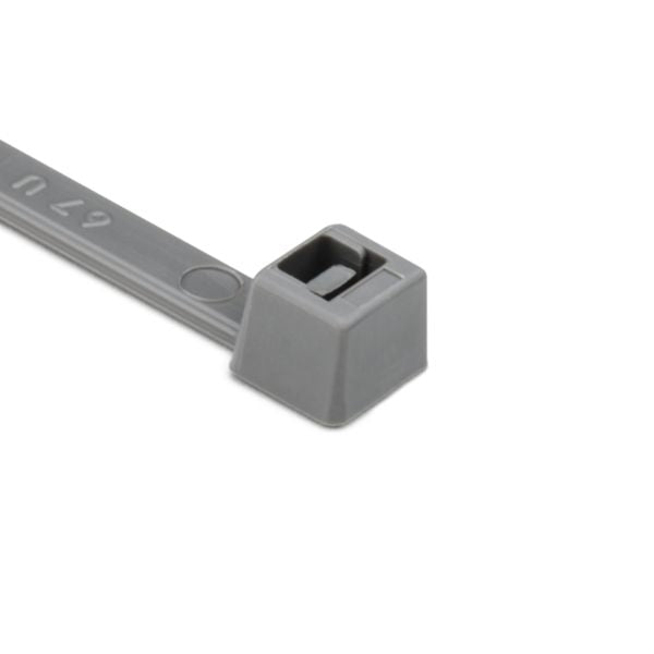 HellermannTyton T50R8C2 Standard Cable Tie, 8" Long, UL Rated, 50lb Tensile Strength, PA66, Gray, 100/pkg