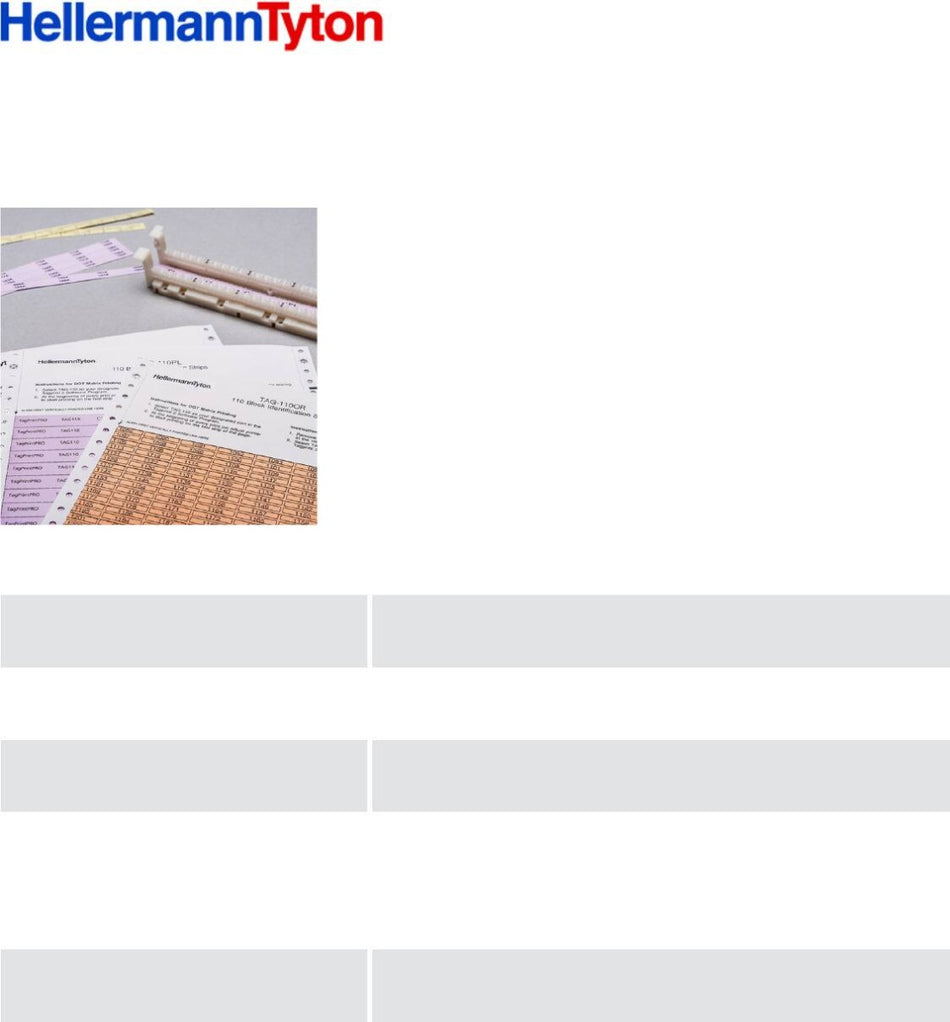 HellermannTyton TAG96L-789 Laser Tag Label, 1.875" x .25", 144 Per Sheet, PET, White, 1000/pkg
