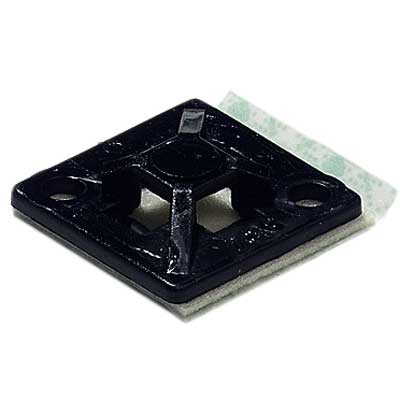 Thomas & Betts TC5344AX Cable Tie 4-Way Mounting Base 3/4x3/4" Black Nylon 6.6 Weather Resistant Adhesive/Screw Mounting- #8 Screw For Use with Cable Ties Up to 30 lbs.