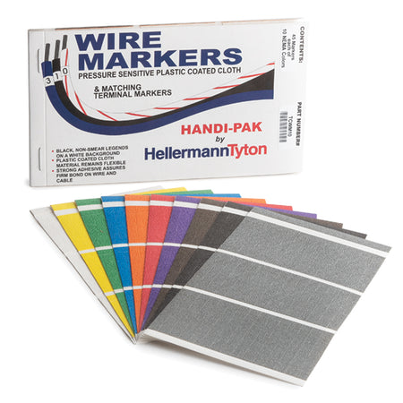 HellermannTyton TCWM10 Handi-Pak Marker Booklet, (45) 10 NEMA Colors, 1/pkg