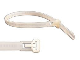 6" 50lb Natural Trigger Releasable Cable Ties 100/bag Part #RT6-50-9C-.30
