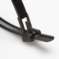 10" 50lb Black Trigger Releasable Cable Ties 100/bag Part #RT10-50-0M-.30