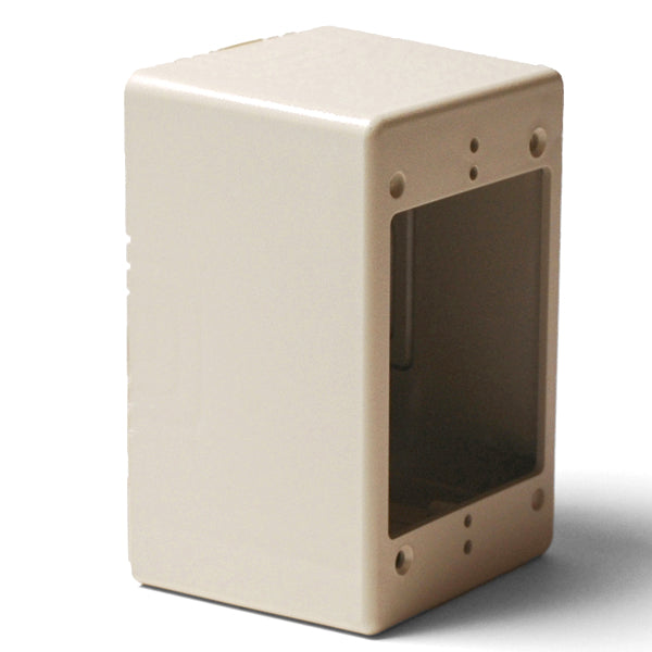 HellermannTyton TSRFW-JB3 Single Gang Junction Box, 2.77" Deep, PVC, Office White, 1/bag