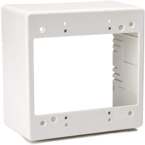 HellermannTyton TSRPFW-JBD Dual Gang Junction Box, 2.77" Deep, PVC, Office White, 1/bag