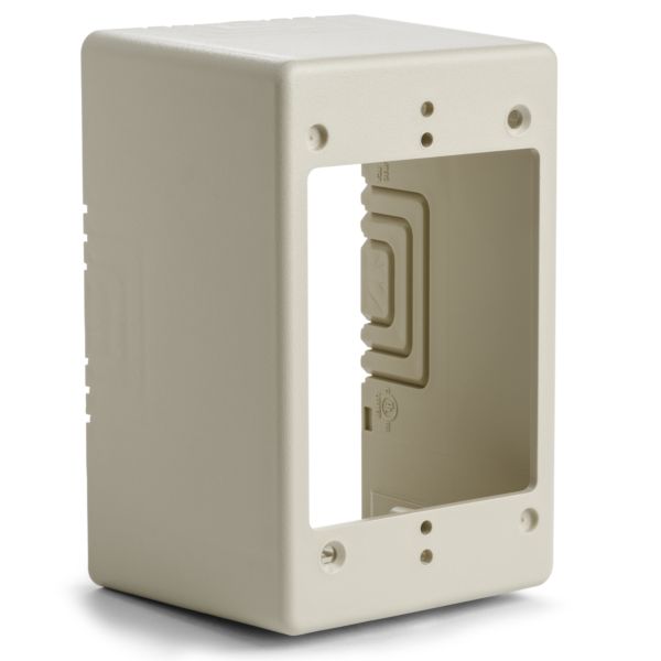 HellermannTyton TSRI-JB3 Single Gang Junction Box, 2.77" Deep, PVC, Ivory, 1/bag