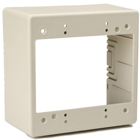 HellermannTyton TSRPI-JBD2 Dual Gang Junction Box, 2.77" Deep, PVC, Ivory, 1/bag