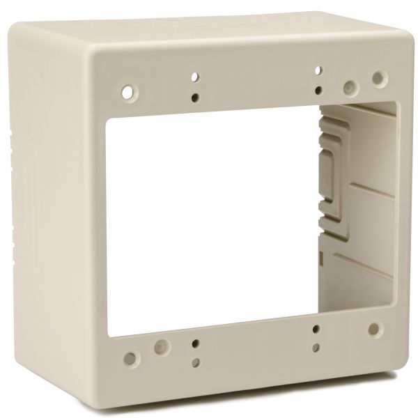 HellermannTyton TSRPI-JBD2 Dual Gang Junction Box, 2.77" Deep, PVC, Ivory, 1/bag