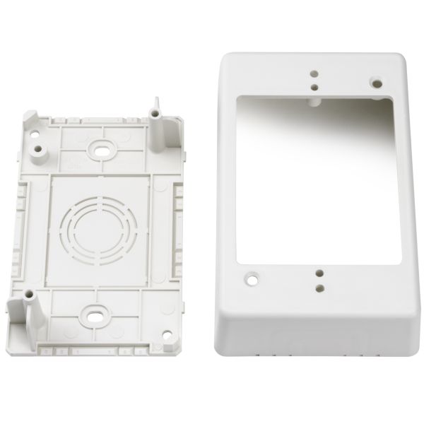 HellermannTyton TSRPFW-JB1 Single Gang Junction Box, 1-1/4" Deep, PVC, Office White, 1/bag