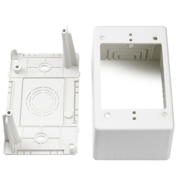HellermannTyton TSRPFW-JB3 Single Gang Junction Box, 2.77" Deep, PVC, Office White, 1/bag