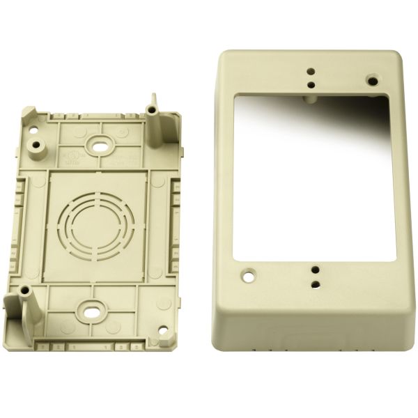 HellermannTyton TSRPI-JB1 Single Gang Junction Box, 1-1/4" Deep, PVC, Ivory, 1/bag