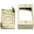 HellermannTyton TSRPI-JB2 Single Gang Junction Box, 2.77" Deep, PVC, Ivory, 1/bag